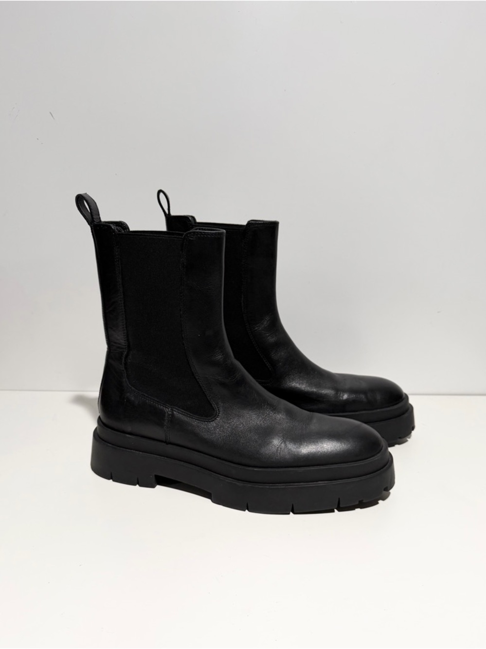 Zara Womens Boots Black Ankle Bootie Leather 41
